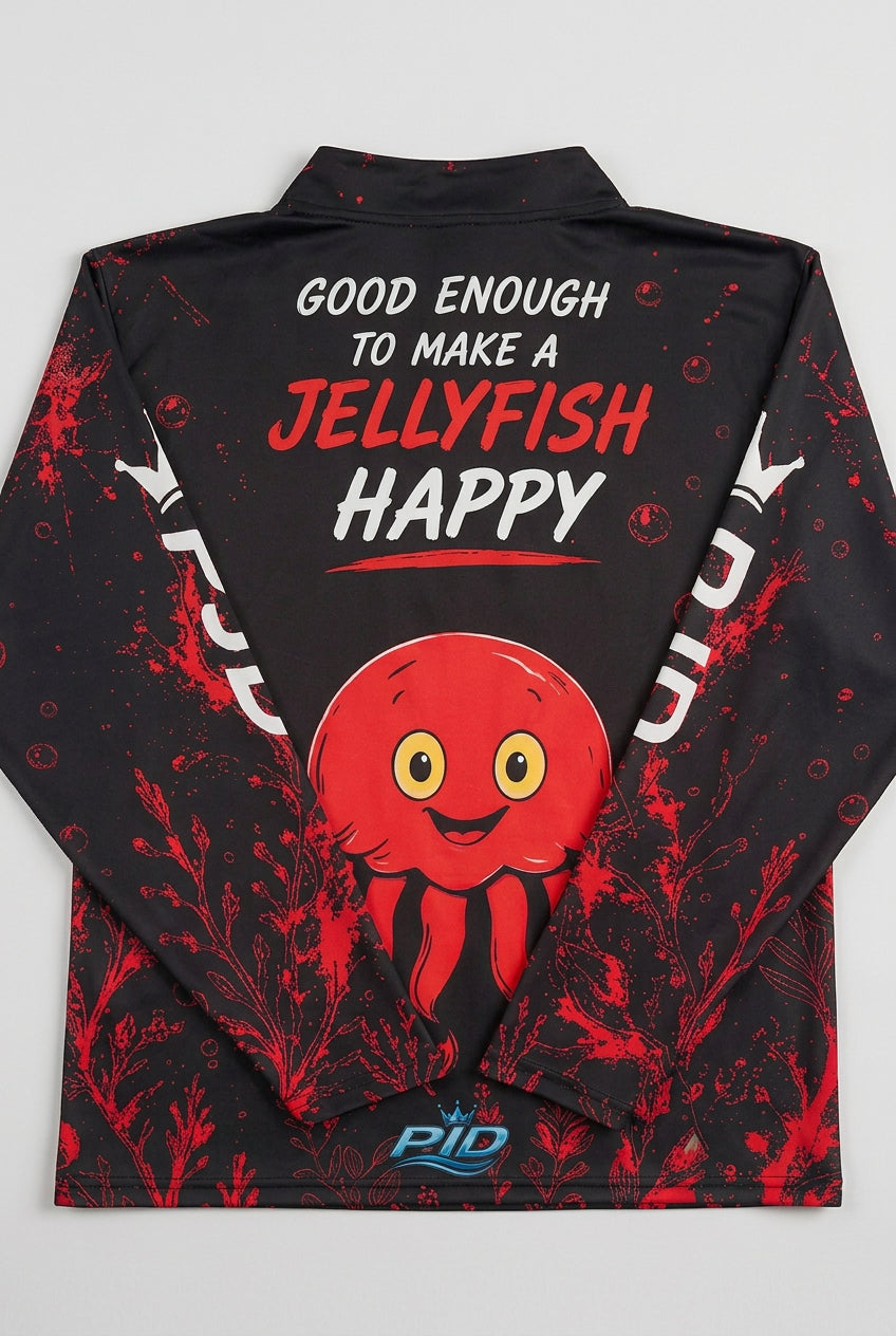 PJD Red HAPPY UPF50+ Long Sleeve Fishing Shirt