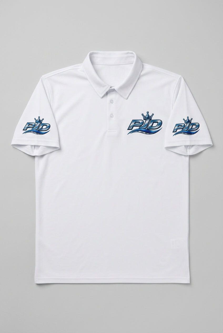 PJD HARD UPF50+ Performance Polo Shirt – Black & White