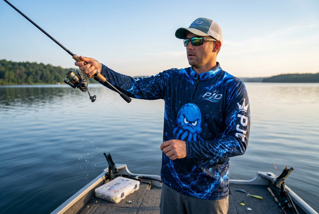 PJD Blue HARD UPF50+ Long Sleeve Fishing Shirt